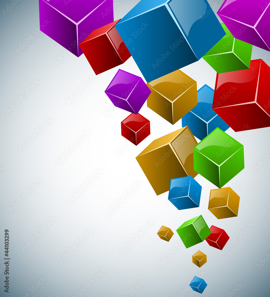 Fototapeta Colorful 3D cubes vector