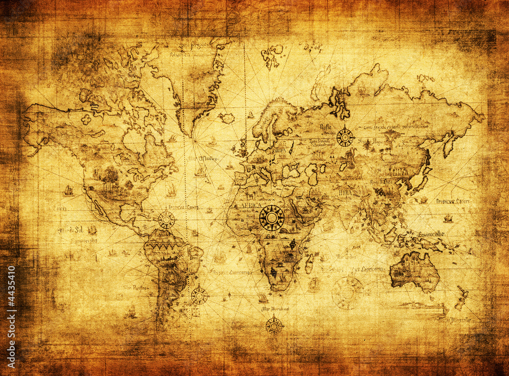 Obraz na płótnie ancient map of the world