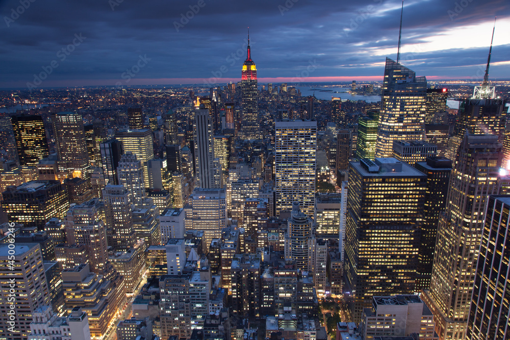 Fototapeta Evening view of New York city,