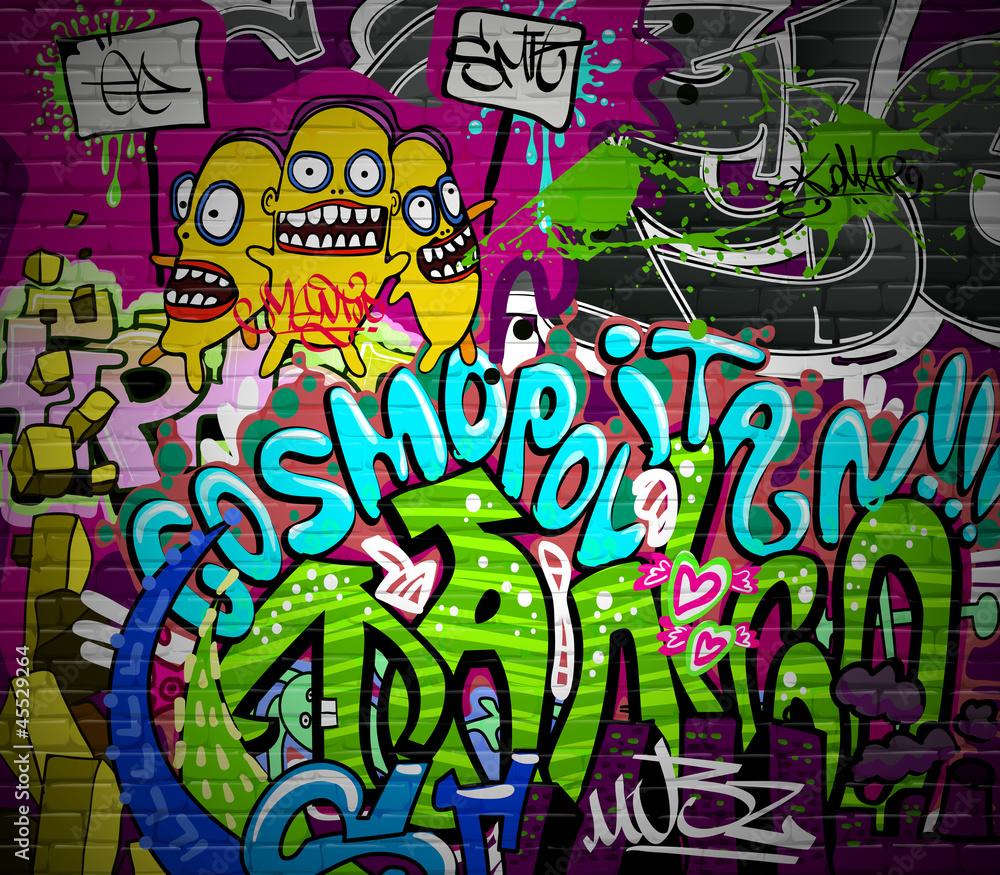 Fototapeta Graffiti wall urban art