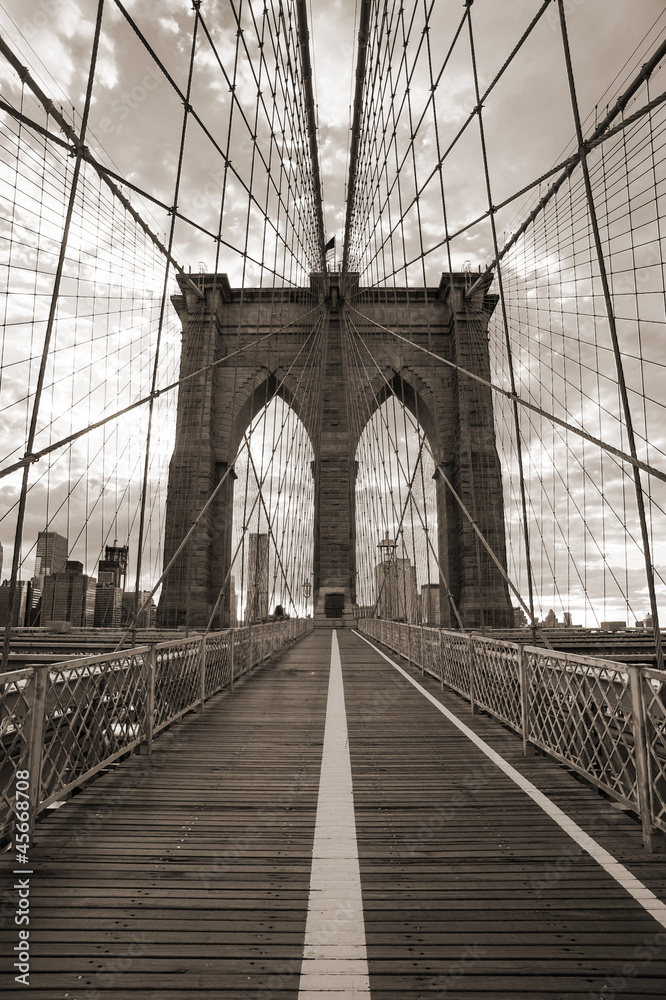 Obraz Tryptyk Brooklyn Bridge in New York