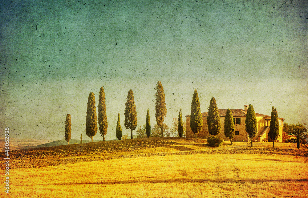 Obraz Tryptyk vintage tuscan landscape