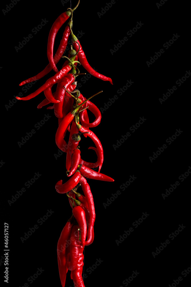 Fototapeta Fresh peppers hanging