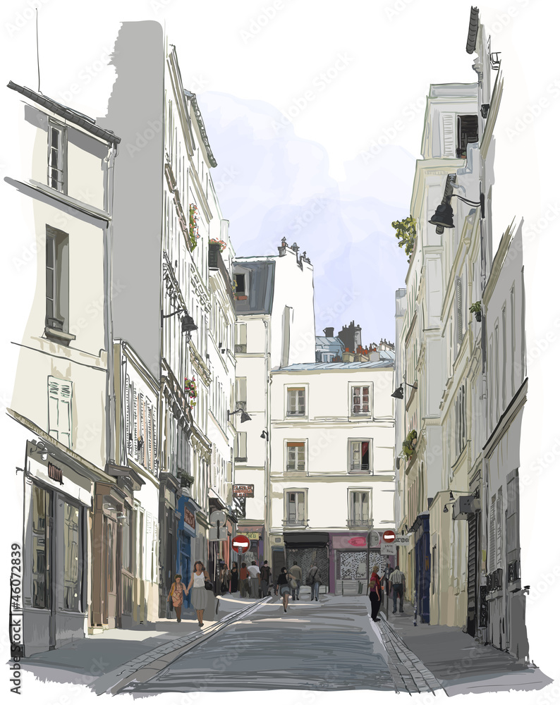 Fototapeta street near Montmartre in
