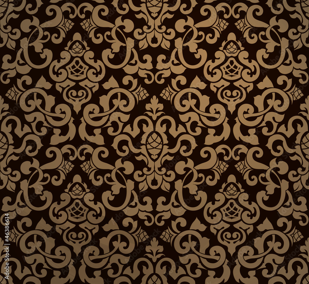 Obraz Pentaptyk Vintage seamless pattern