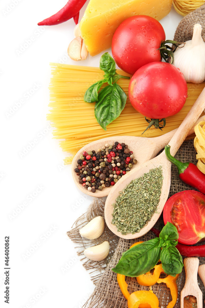 Fototapeta Pasta spaghetti, vegetables