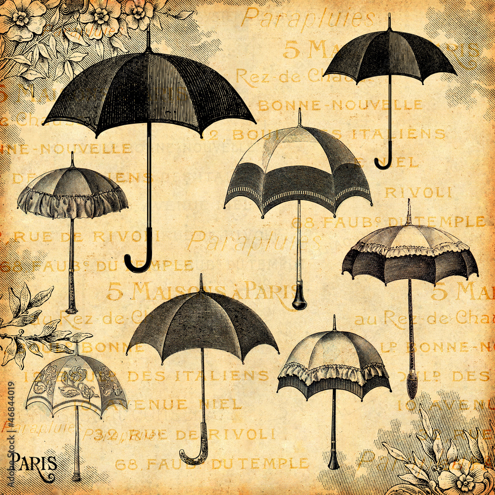 Obraz Tryptyk Les parapluies