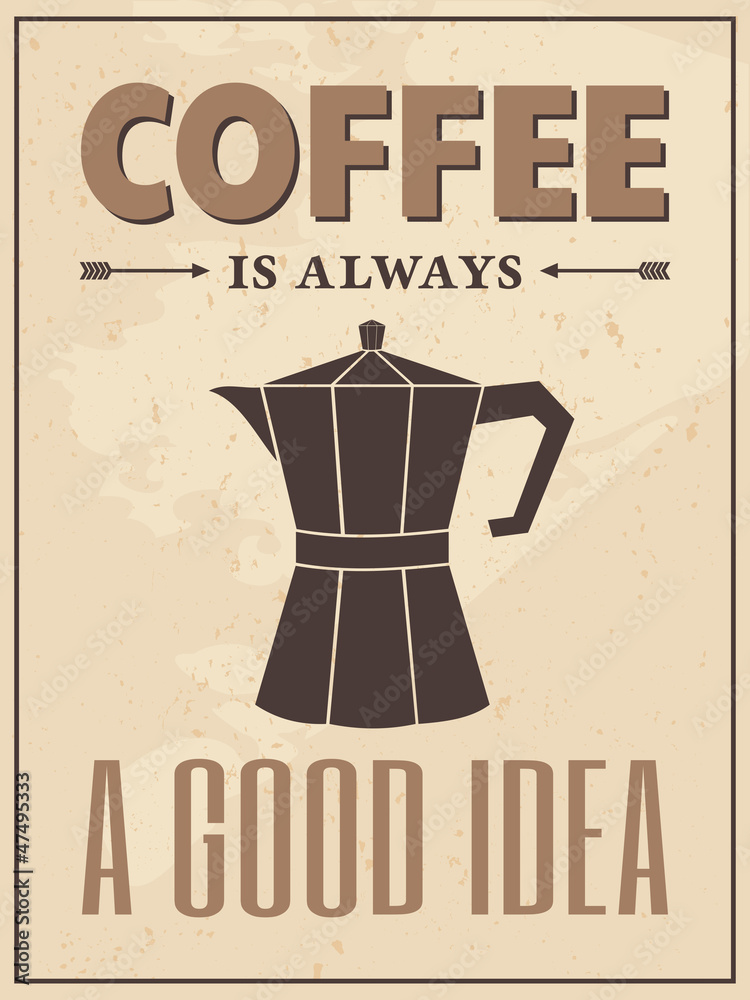 Obraz na płótnie Retro Style Coffee Poster
