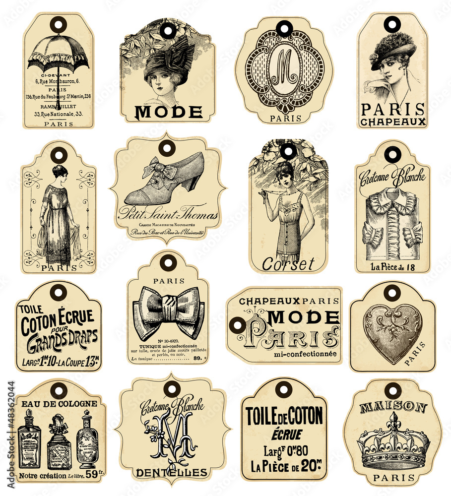 Obraz Tryptyk 16 french retro labels