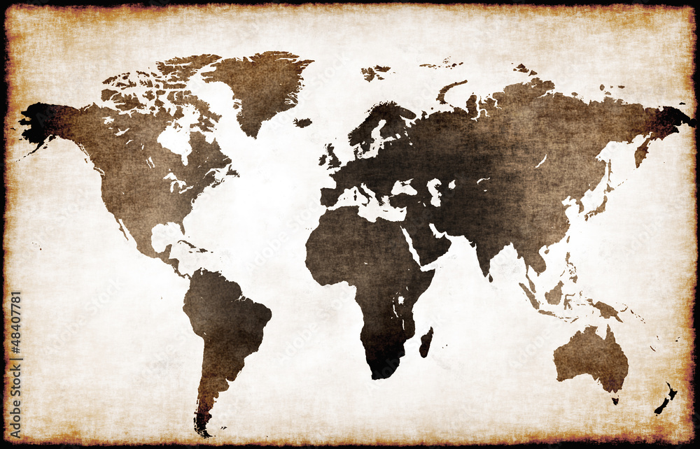 Obraz Pentaptyk Old world map