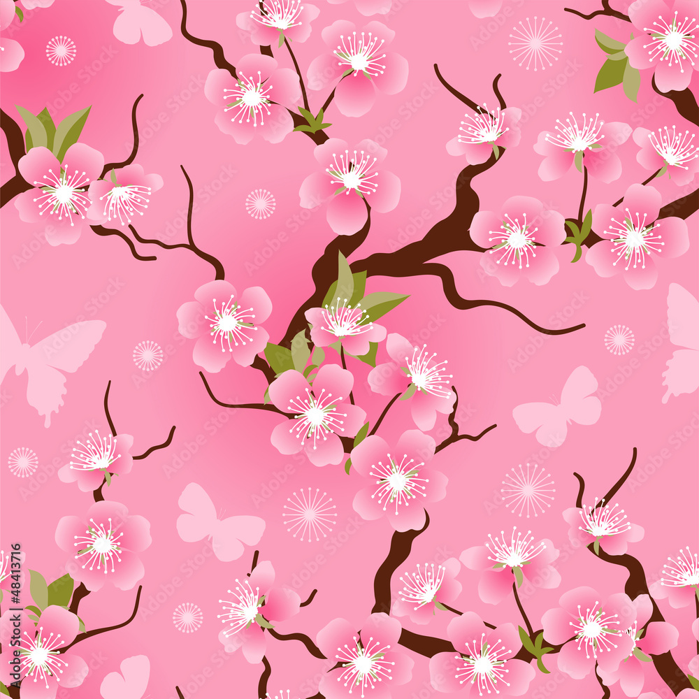 Tapeta Cherry blossom seamless