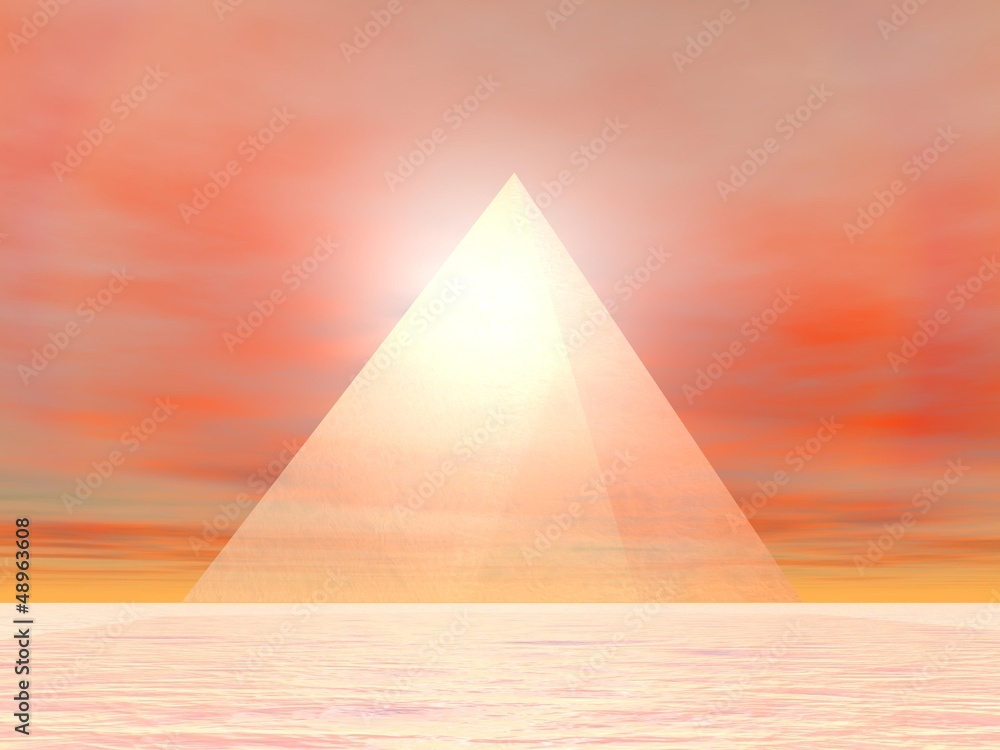Fototapeta Pyramid to sun - 3D render