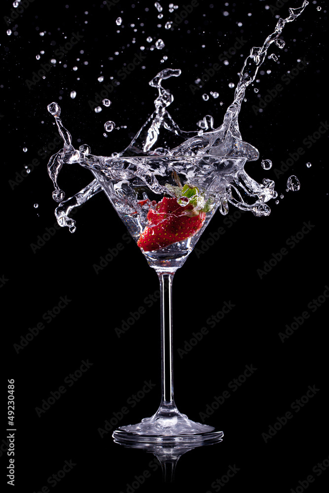 Obraz Tryptyk martini drink over dark