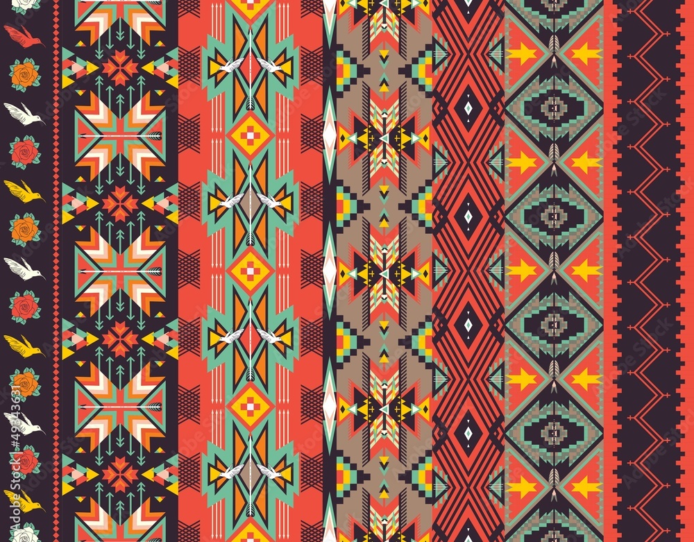 Fototapeta Aztecs seamless pattern on hot