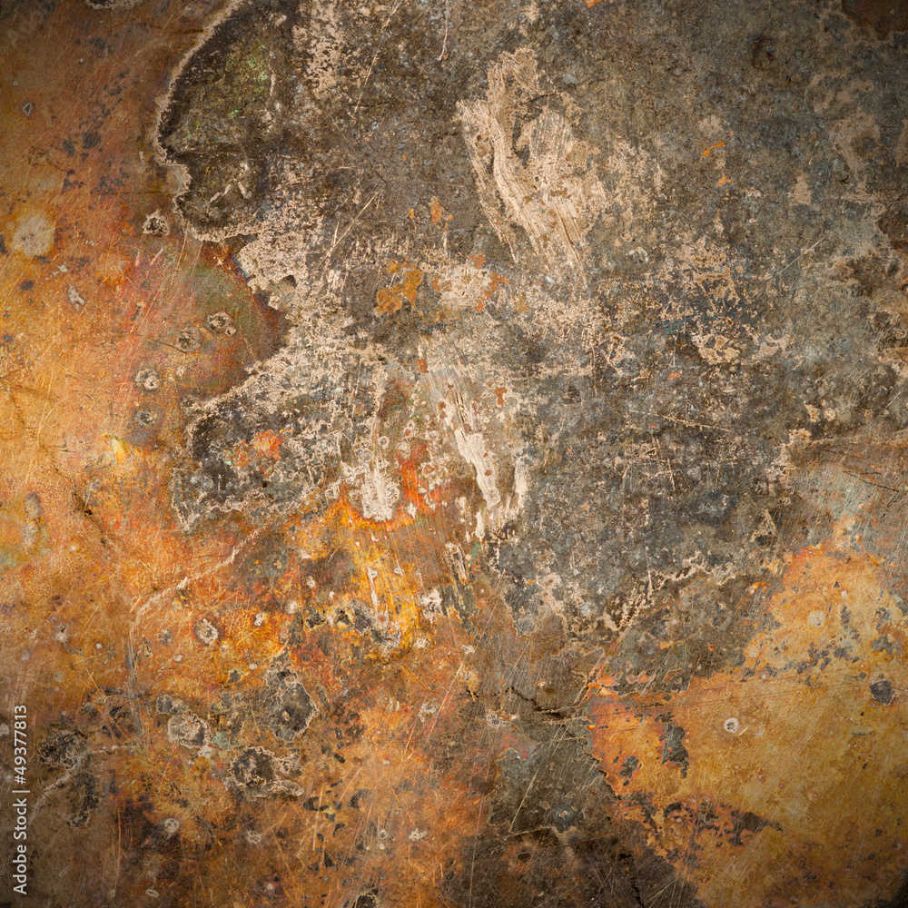 Obraz Tryptyk brown old rust metal plate