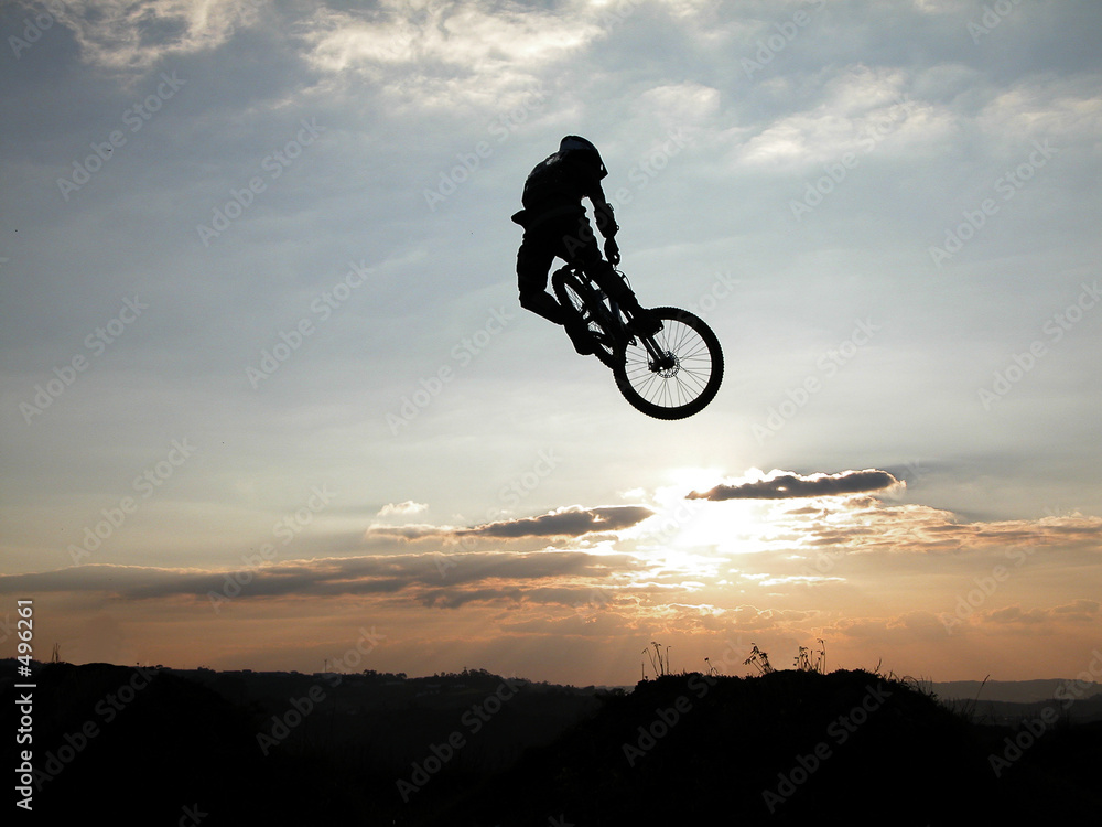 Obraz Tryptyk mountain bike jump