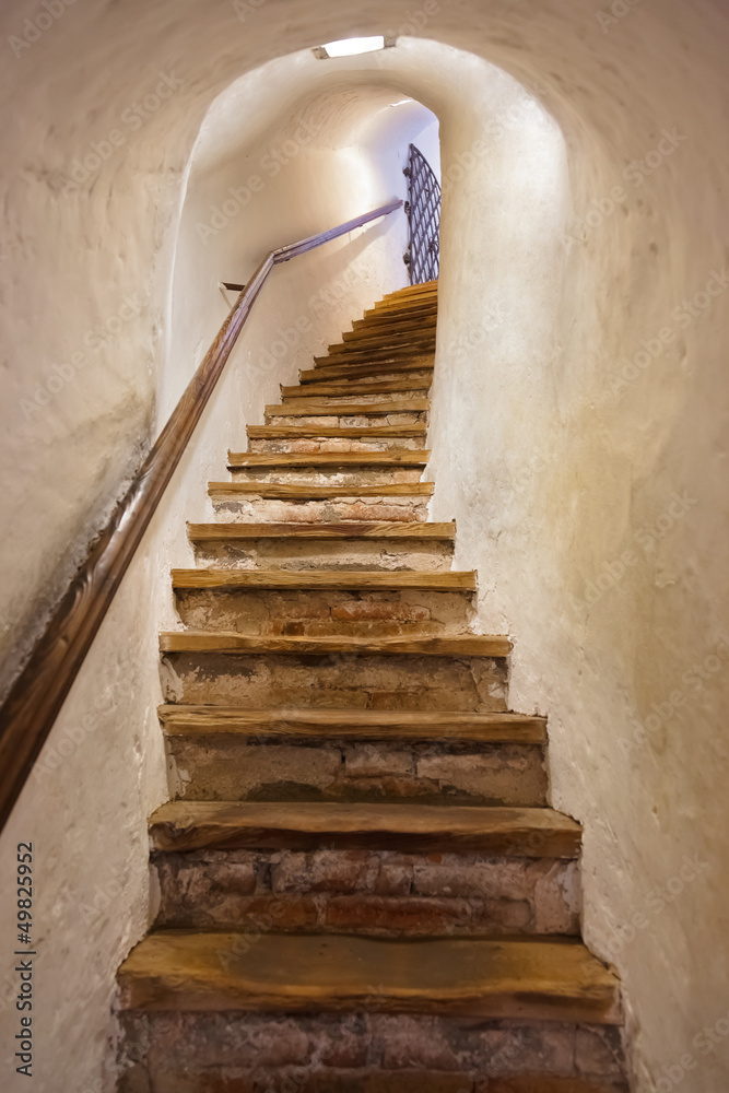 Obraz Tryptyk Stairs in Castle Kufstein -