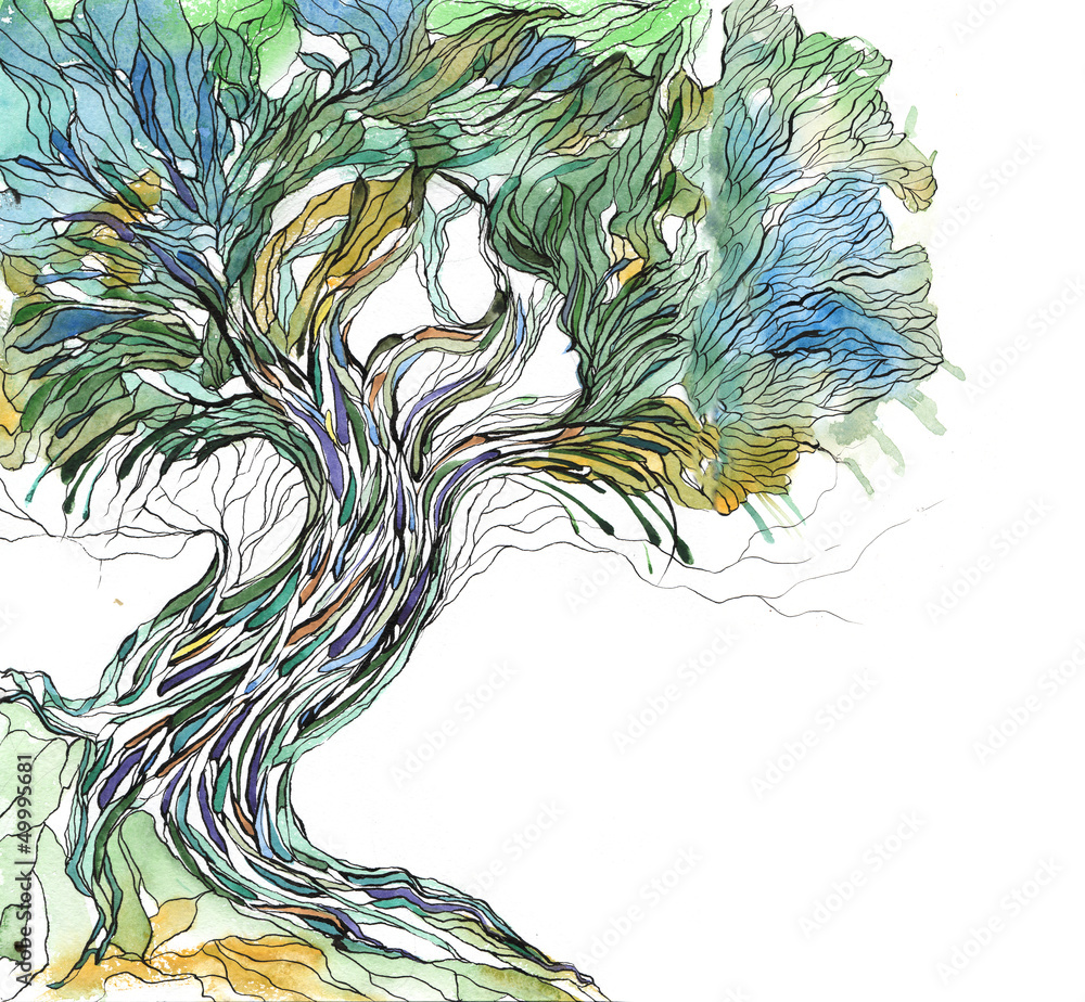 Obraz Tryptyk old tree