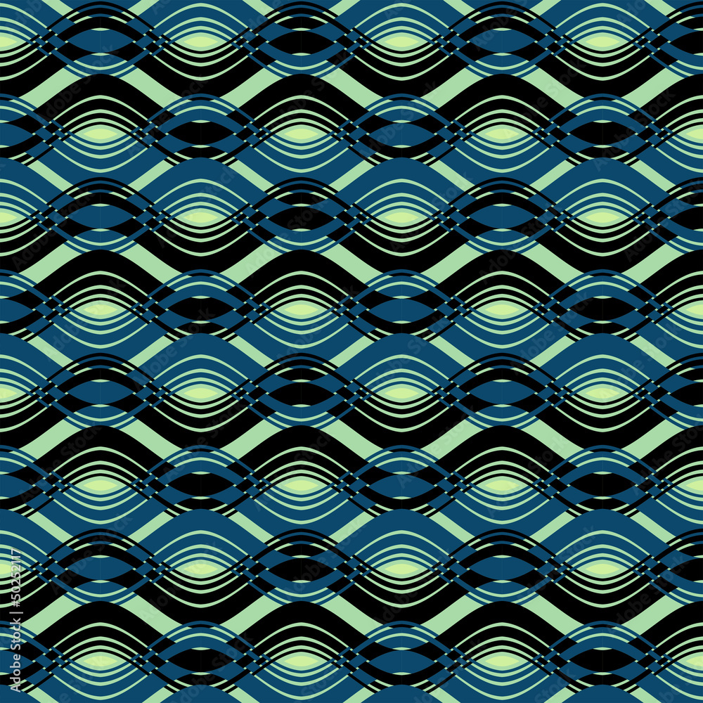 Obraz Tryptyk Seamless abstract wave pattern