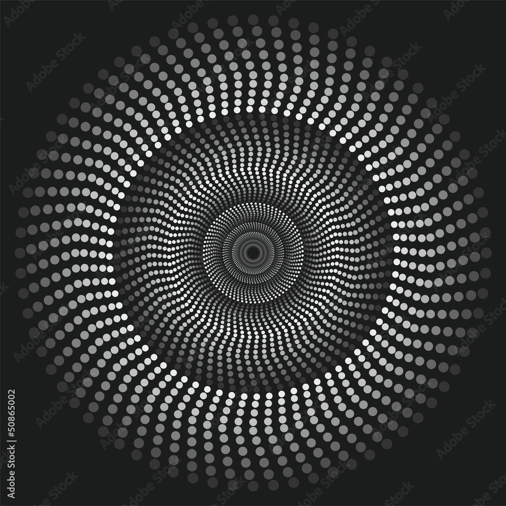 Obraz Pentaptyk black and white circles round