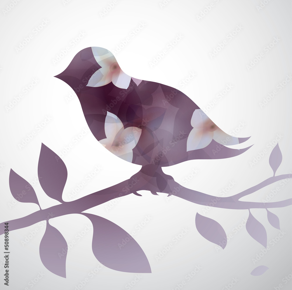 Obraz Pentaptyk Silhouette of the bird /