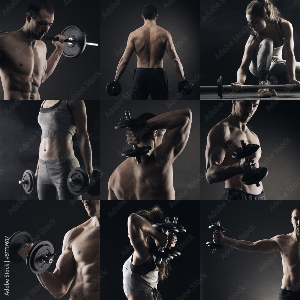 Fototapeta Bodybuilding image collage
