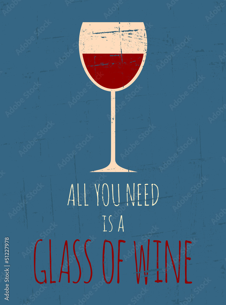Obraz Pentaptyk Retro Red Wine Poster