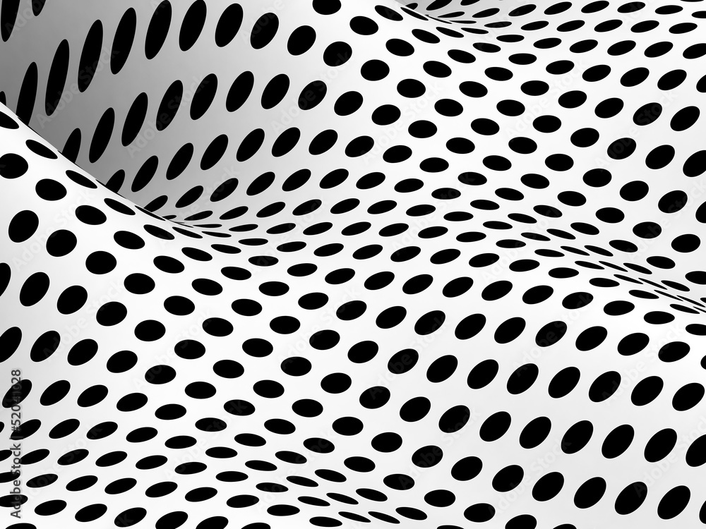 Fototapeta 3d Geometric dots ripple - A