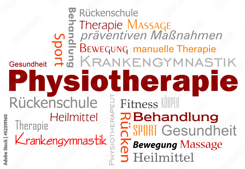 Obraz na płótnie Physiotherapie Wörter Text