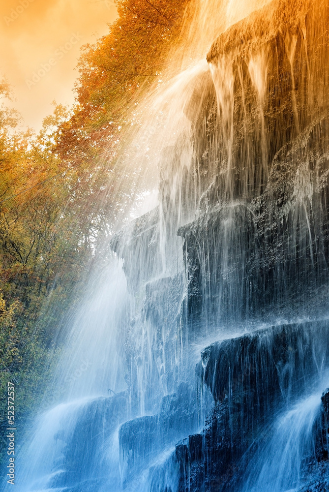 Fototapeta amazing waterfall in the
