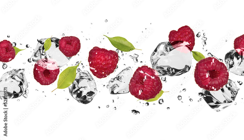Fototapeta Ice fruit on white background