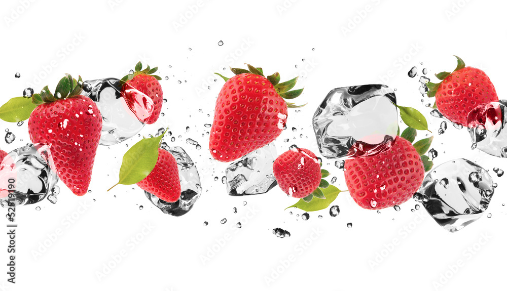 Obraz Tryptyk Ice fruit on white background