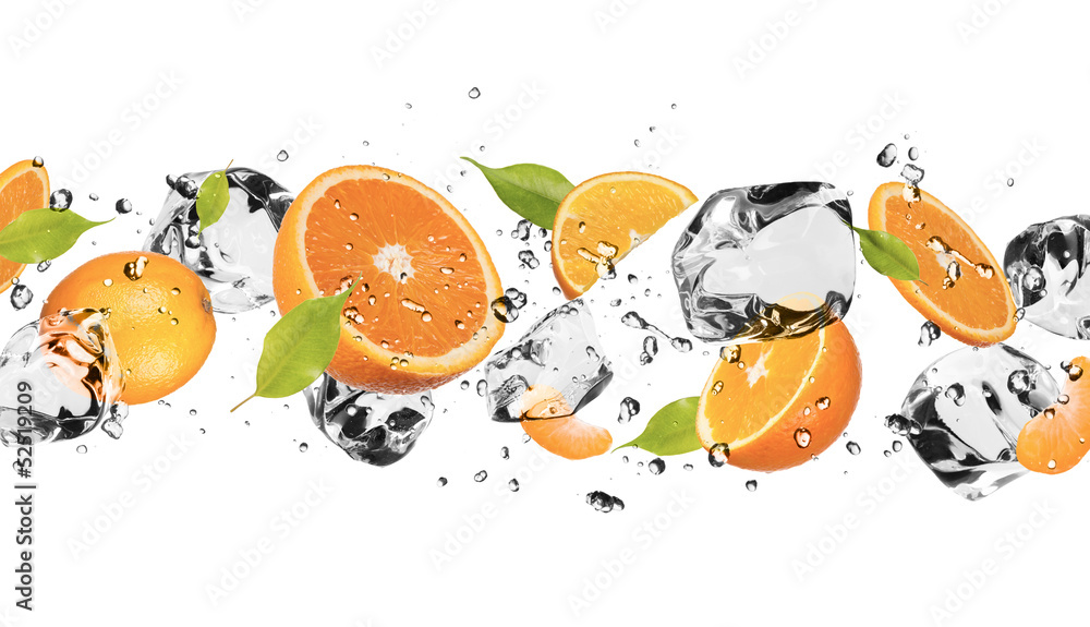 Obraz na płótnie Ice fruit on white background