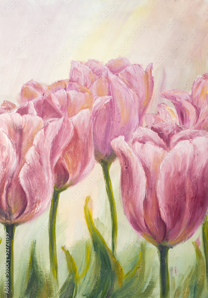 Obraz Pentaptyk Tulips, oil painting