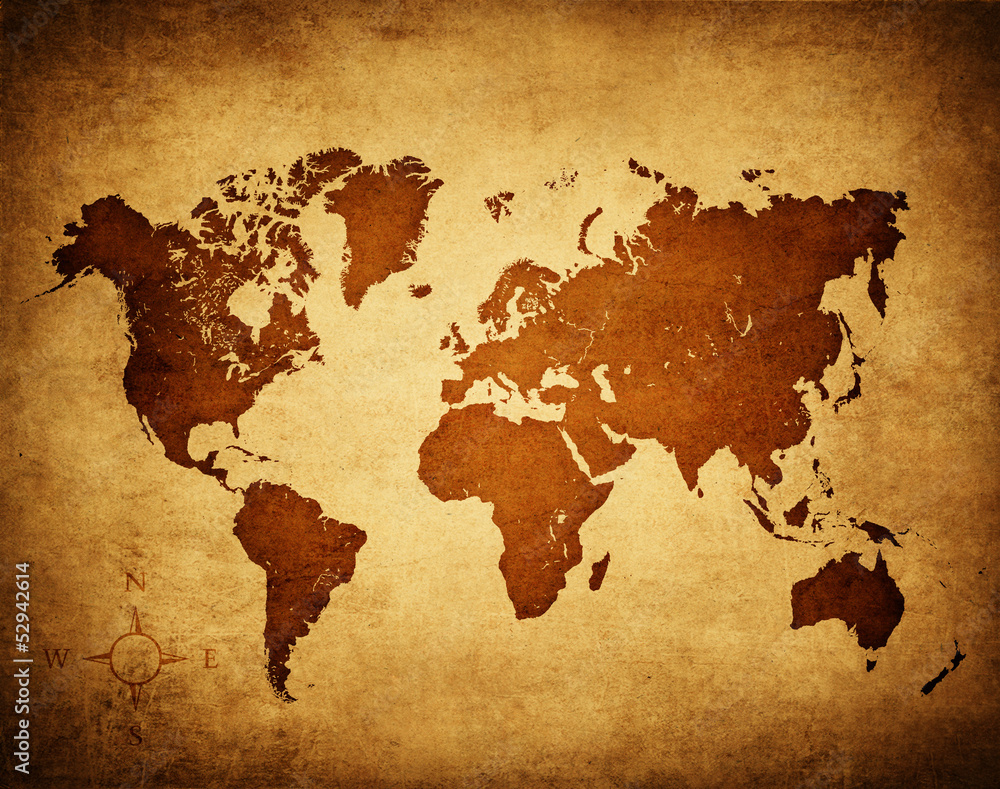 Obraz Pentaptyk old world map