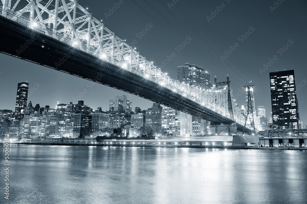 Obraz Pentaptyk New York City night panorama
