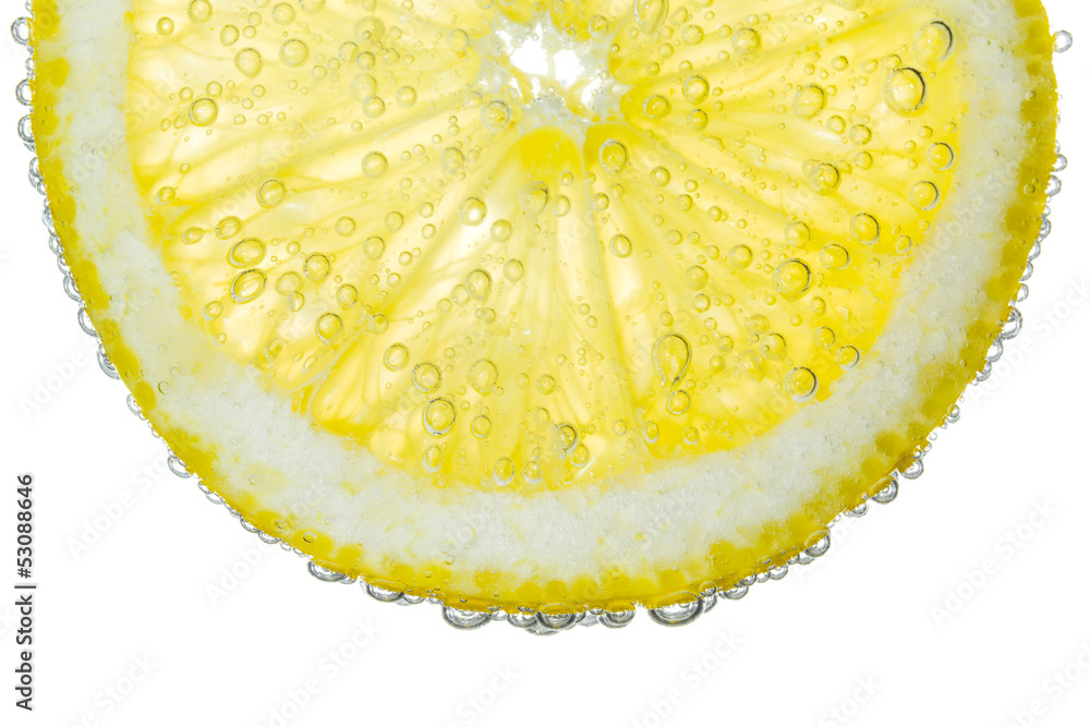Fototapeta Lemon Slice in Clear Fizzy