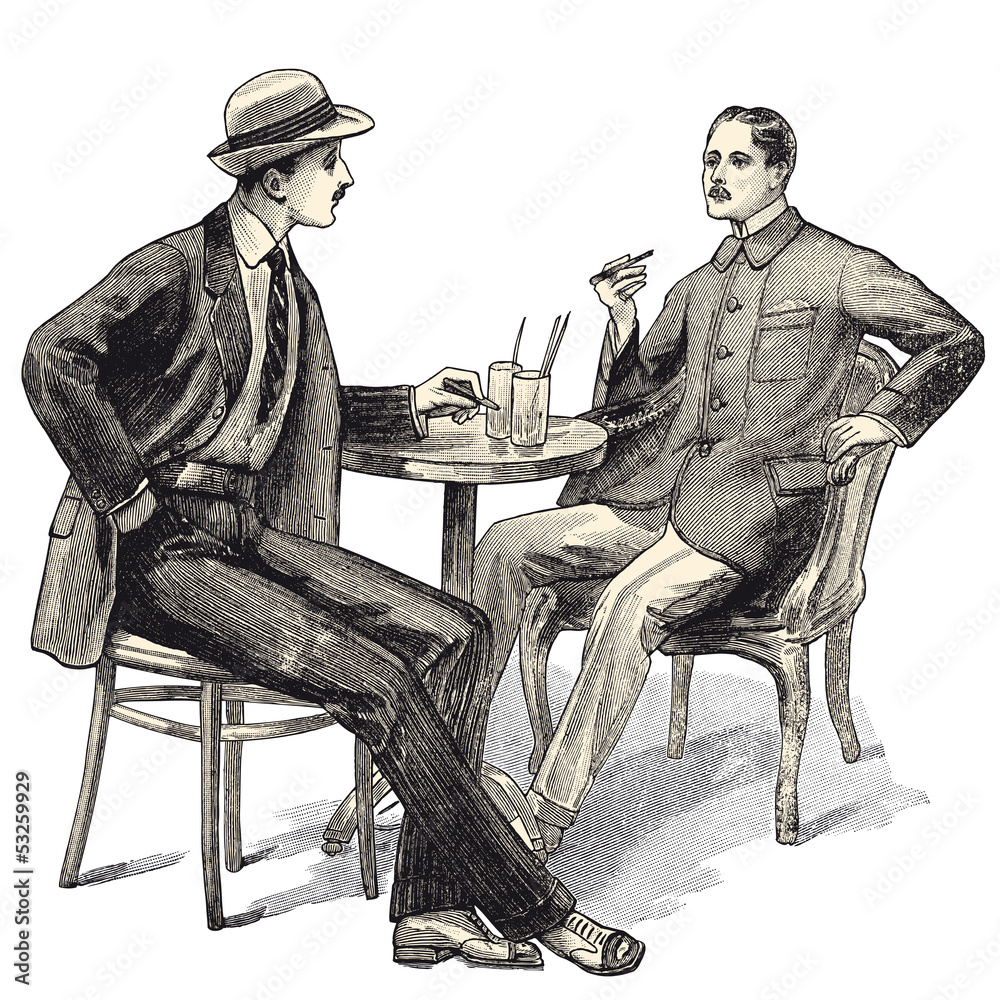 Obraz na płótnie 2 hommes au café
