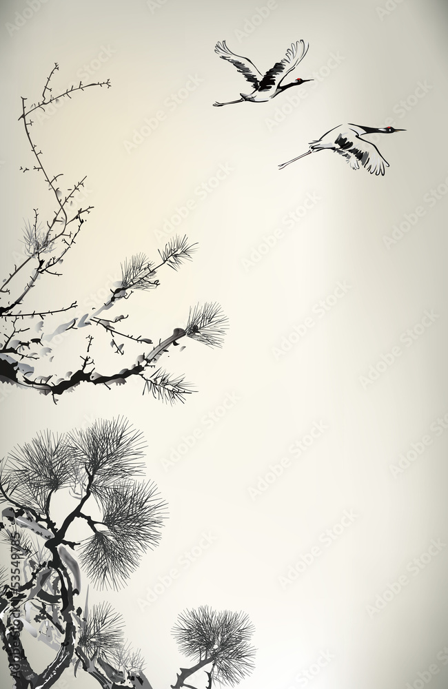 Obraz Kwadryptyk pine tree