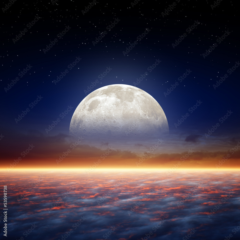 Fototapeta Full moon rise