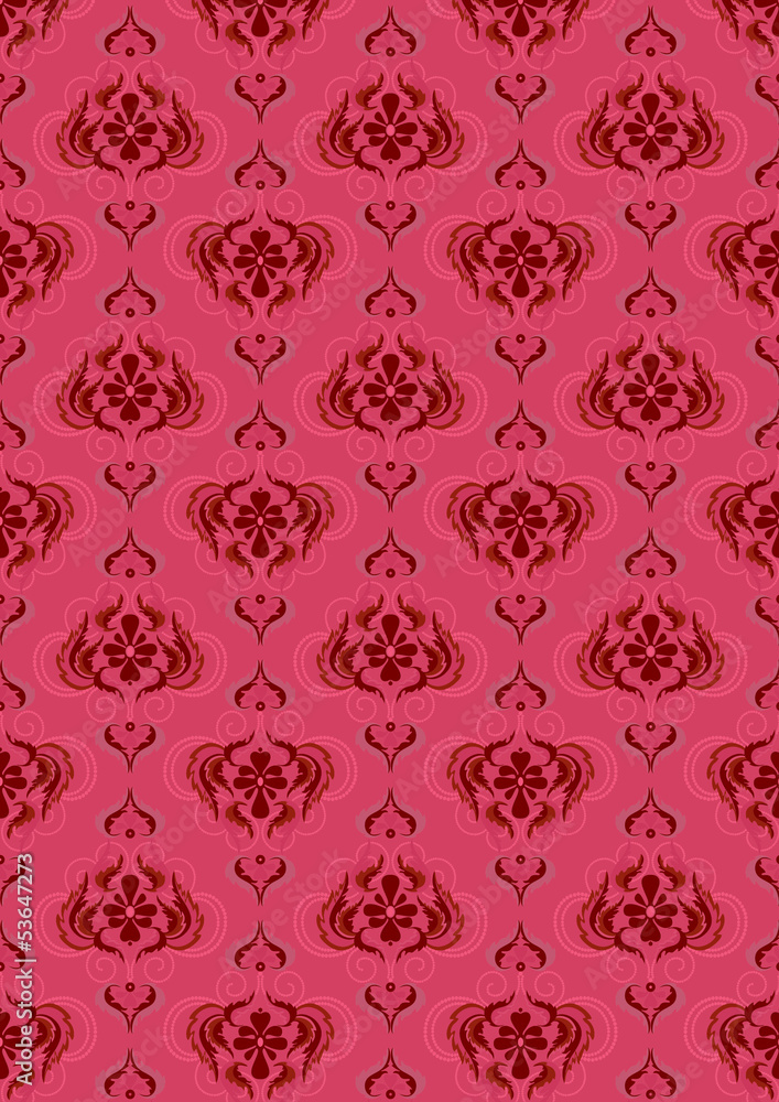 Obraz Pentaptyk Pink dark seamless background