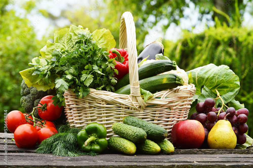 Fototapeta Fresh organic vegetables in