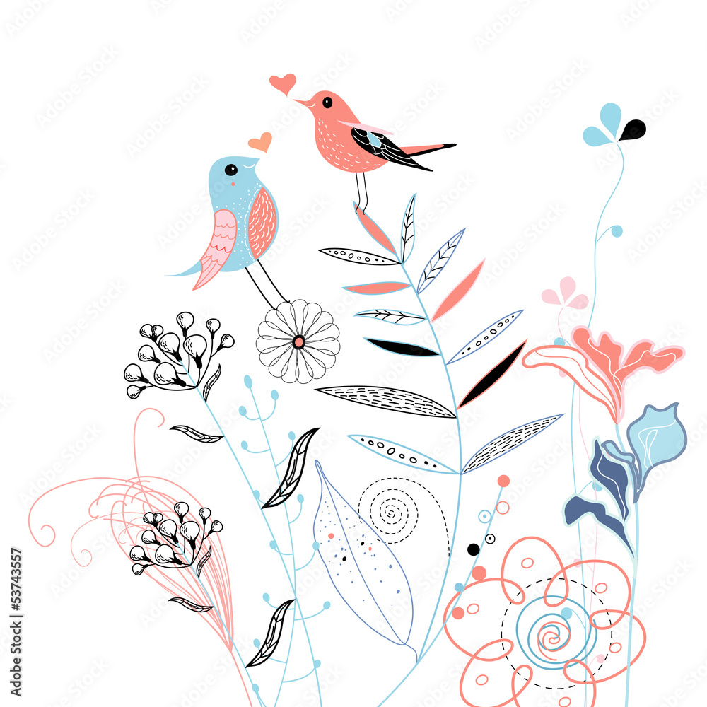 Obraz Tryptyk love birds