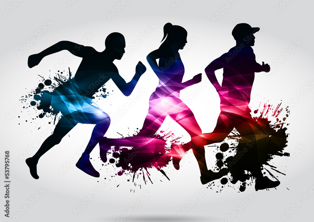 Obraz Kwadryptyk Marathon Runners