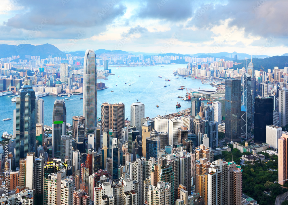 Obraz Dyptyk Hong Kong skyline