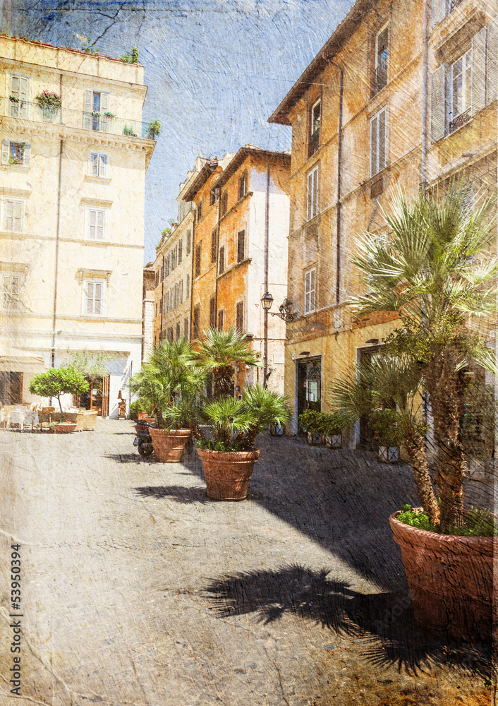 Fototapeta old street in Rome. Italy.