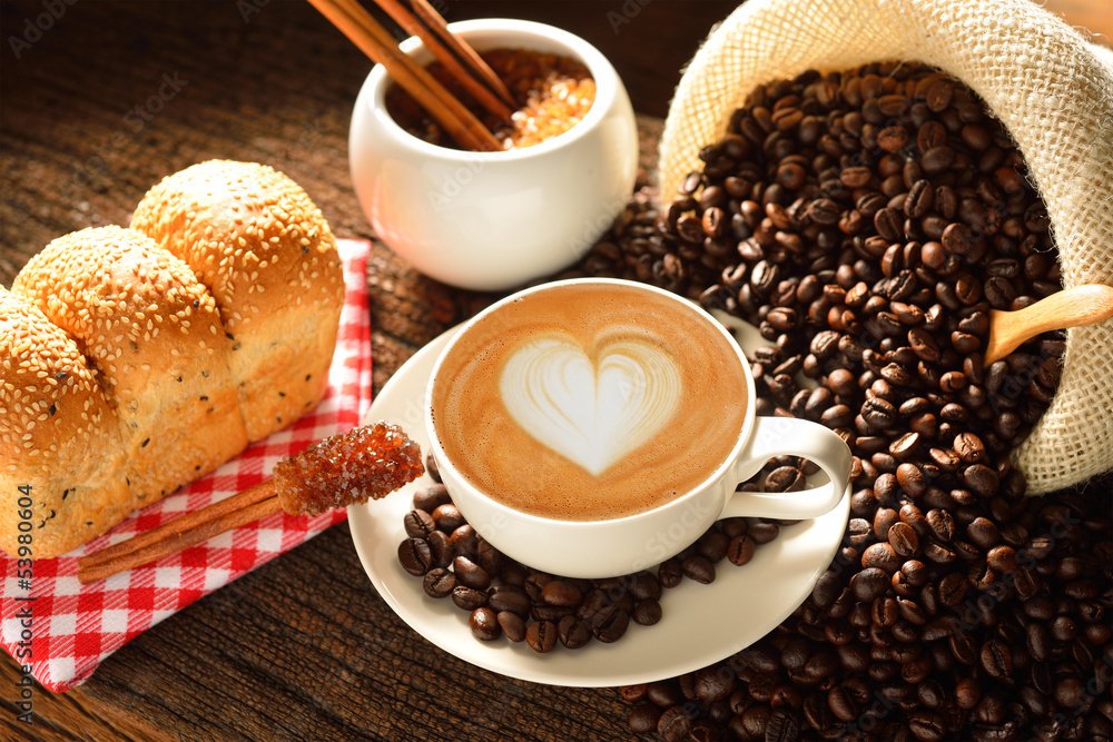 Obraz na płótnie A cup of cafe latte with