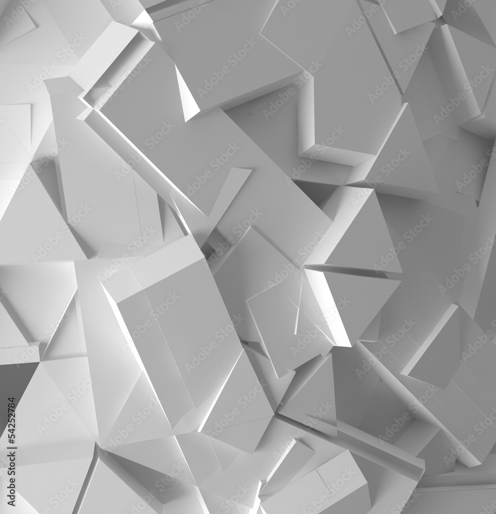 Fototapeta Abstract white 3d mosaic