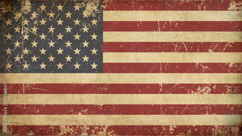 Fototapeta USA Aged Flat Flag
