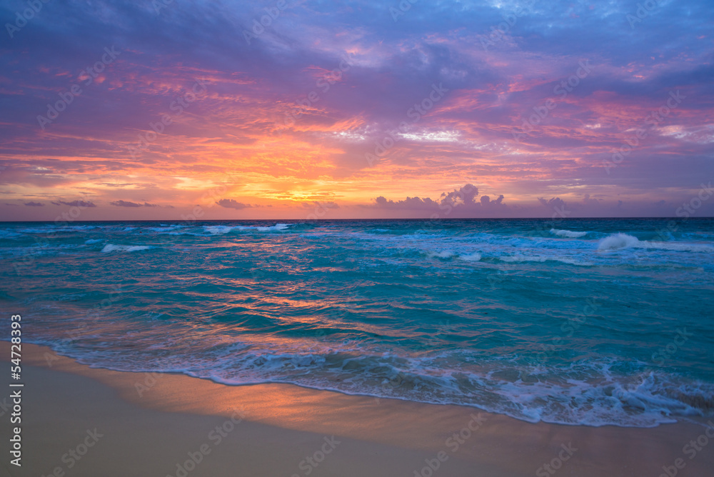Fototapeta Sunrise in Cancun